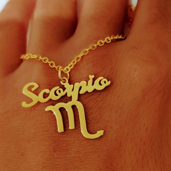 Scorpio zodiac sign stainless steel necklace - Picture 3 of 3